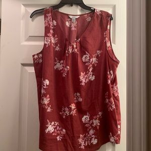 Croft & barrow mauve flower tank top with butterflies size xxl